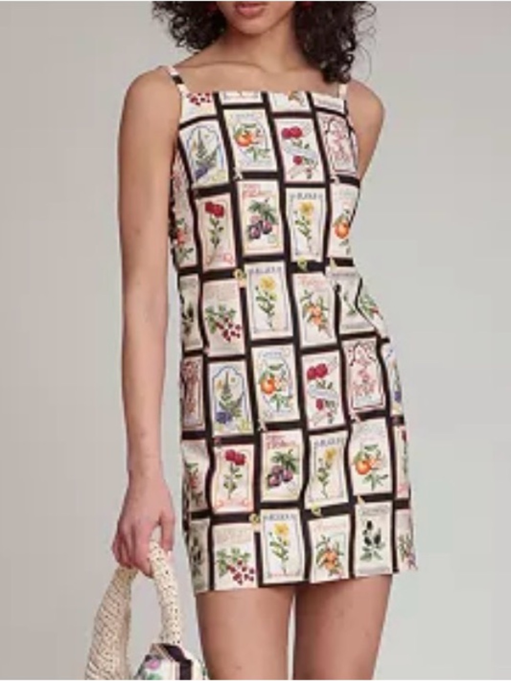 Avec Les Filles Botanical-Print Square-Neck Mini Dress in size 6 NWT - Picture 7 of 7